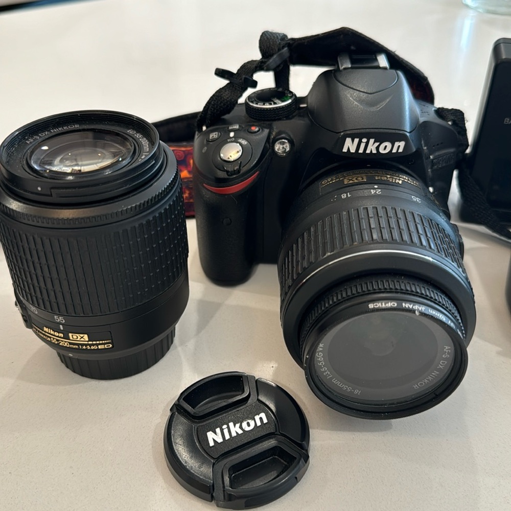 Nikon D3200 Camera with additional 55-200mm Zoom Lens